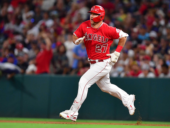 mike trout playing for los angeles angels