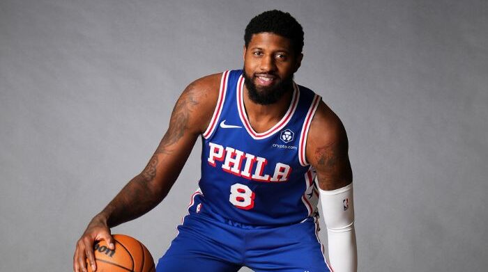 paul george makes 23 points in preseason debut with philadelphia